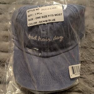 Denim Blue 'Bad Hair Day' Cap